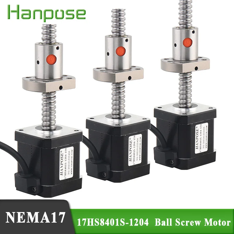 

3PCS Nema17 Stepper Motor 17HS8401S-SFU1204 1.8A 4-lead L150/250/350mm 42 ballscrew motor for mini cnc 3D printer