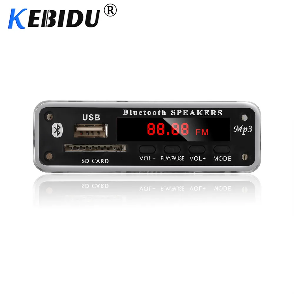 Kebidu 5 в 12 В Bluetooth MP3 декодер WMA беспроводной аудио модуль Поддержка USB SD AUX FM аудио радио модуль для автомобиля аксессуары