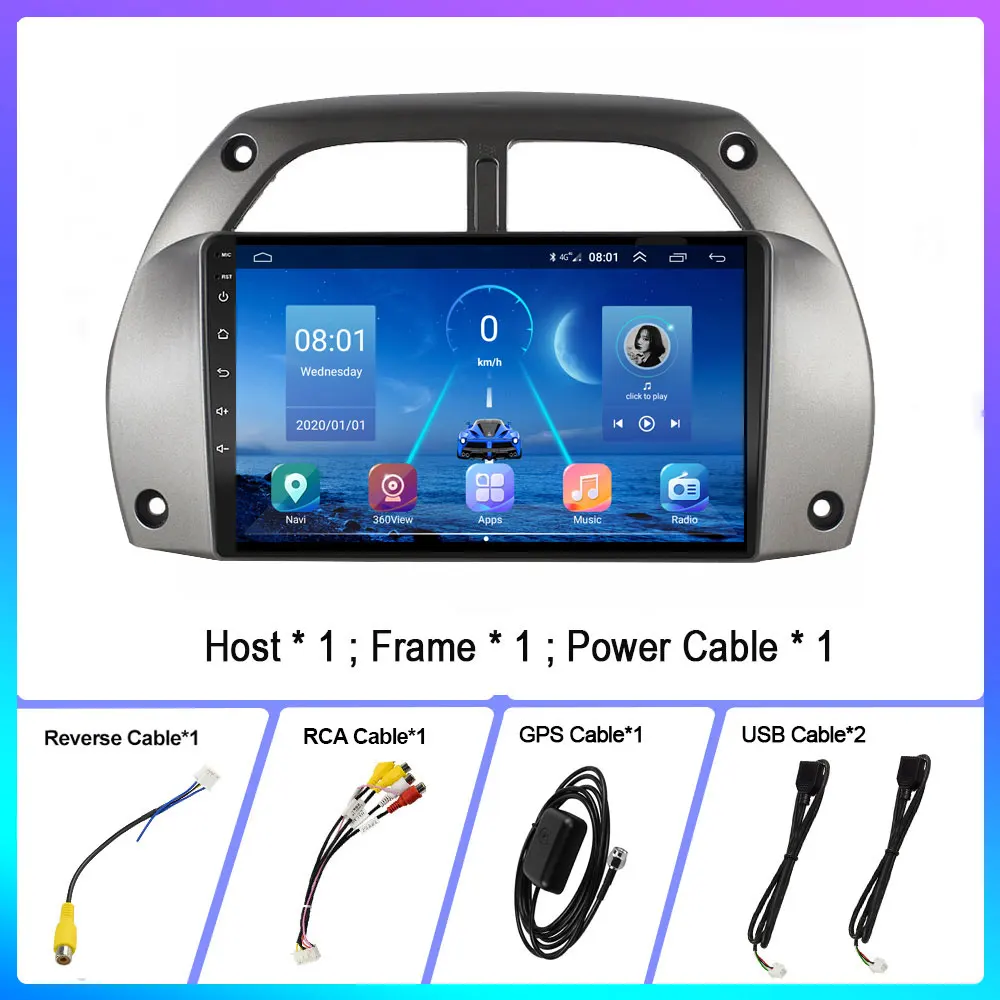 

4G+64G 2 din DSP Car DVD Radio Multimedia Video Player For Toyota RAV4 2001-2005 2006 Smart Navigation GPS WIFI Map Android 9.0