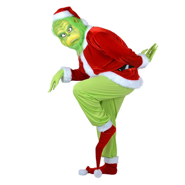 Гринч рождественские Шуточный Костюм для взрослых Рождественский карнавальный