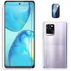 3 в 1 чехол 2.5D Закаленное стекло для защиты экрана с HD-пленкой для объектива для Tecno Spark 5 6 7 GO Air Pro 16 Pova 2