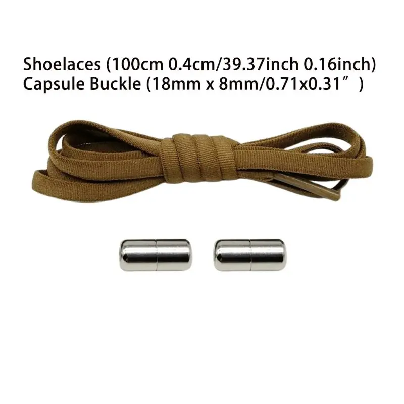 

Adult Kids Elastic Shoe Laces Adjustable DIY No Tie Strings with Metal Buckles NEW