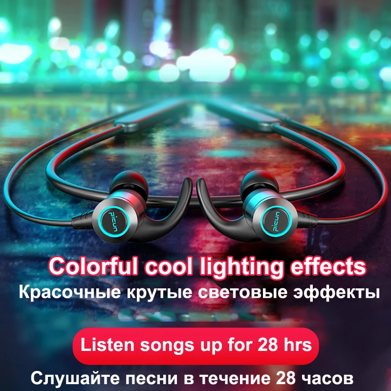 Новейшие спортивные bluetooth беспроводные наушники IPX7 гарнитура RGB светодиодный 7