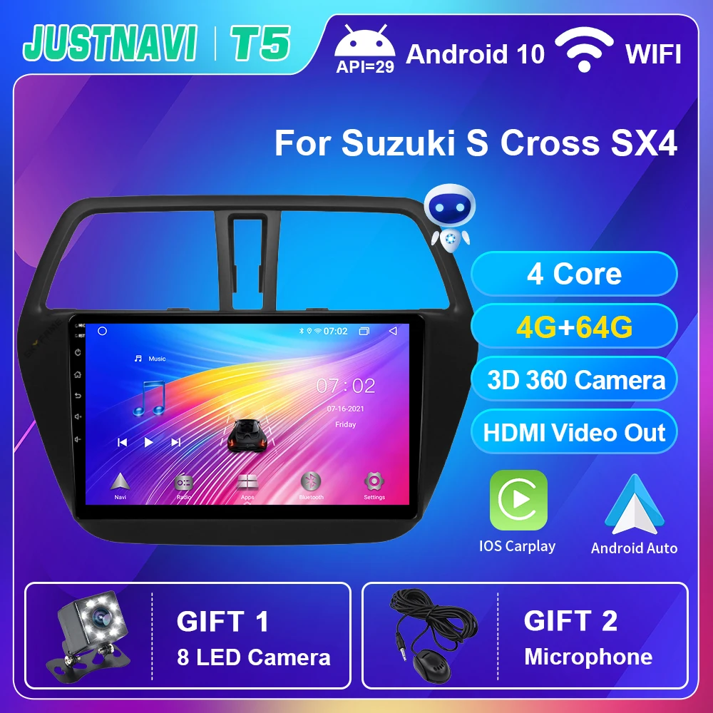 

Android 10.0 Car Radio For Suzuki S Cross SX4 2012-2016 Carplay Multimedia DVD Player GPS Autoradio Navigation No 2 din DSP WIFI