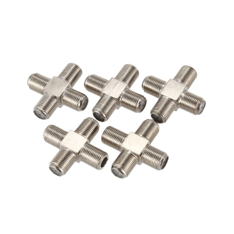 5 Pack 4 way f тип коаксиальный кабель сплиттер Сумматор Женский до женский для видео