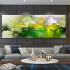 Картина маслом на холсте, Настенная картина с изображением абстрактного облака и природного ландшафта для современной гостиной, плакаты большого размера зеленого цвета