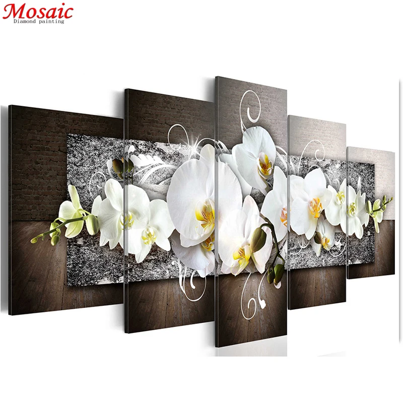Полноразмерная Алмазная вышивка Орхидея картина 3d для вышивки крестиком сделай