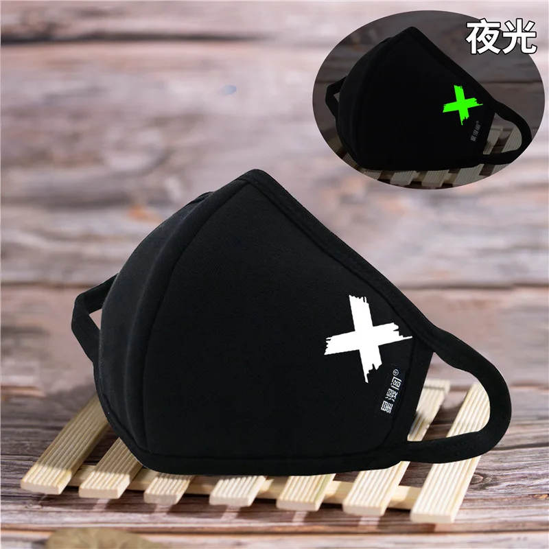 Светящаяся Милая мультяшная маска от пыли для лица в стиле аниме Смешные зубы