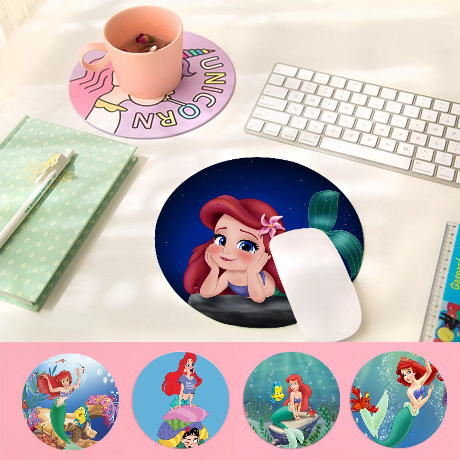 

Disey The Little Mermaid Princess Rubber Mouse Durable Desktop Mousepad Anti-Slip Laptop PC Mice Pad Mat gaming Mousepad