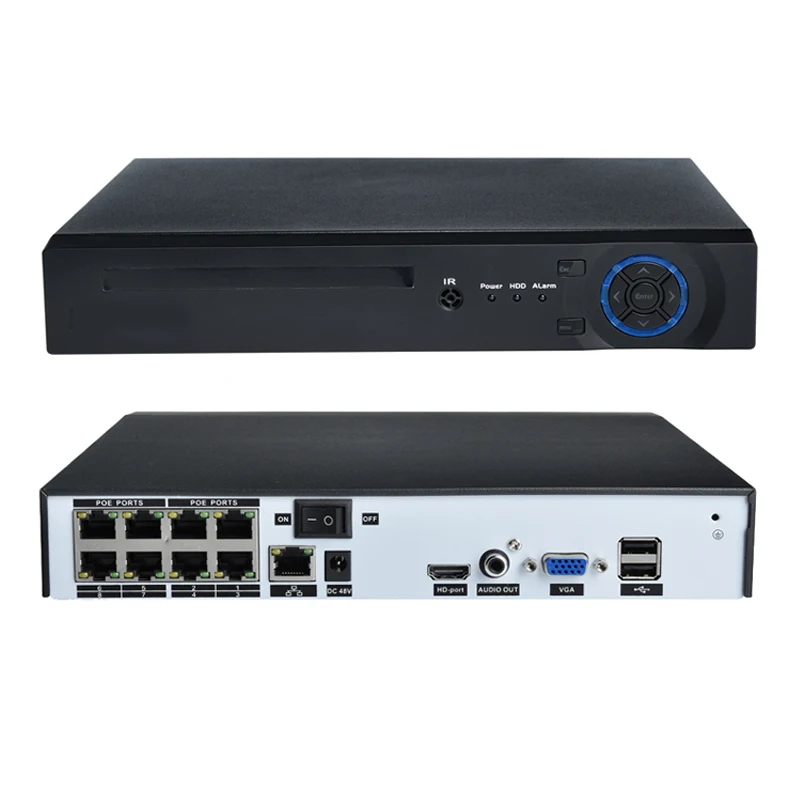 

HQCAM H.265 H.264 4/8CH POE NVR Security IP Camera video Surveillance CCTV System P2P ONVIF 2MP/5MP Network Video Recorder