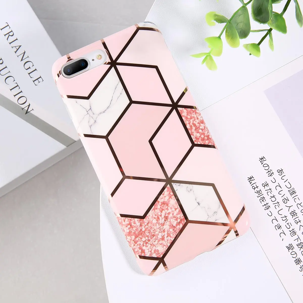XW0149 Чехлы для телефонов Lovebay с геометрическим мрамором и текстурой для iPhone 11 Pro XR XS Max 7 8 Plus X Мягкая IMD чистая Гальваническая задняя крышка в подарок - Цвет: XW0149