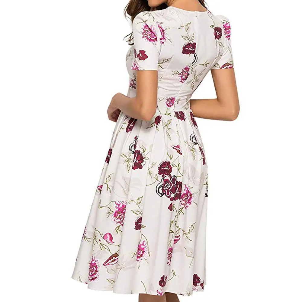 Женское платье 2019 модное повседневное элегантное трапеция с винтажным цветочным