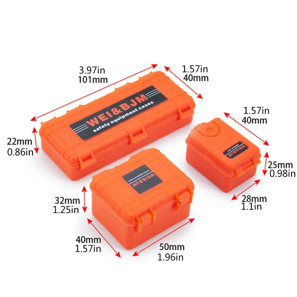 

3pcs/set Mini Portable Toolbox Storage Plastic Box Accessories Remote Control Car Universal Decoration Tool