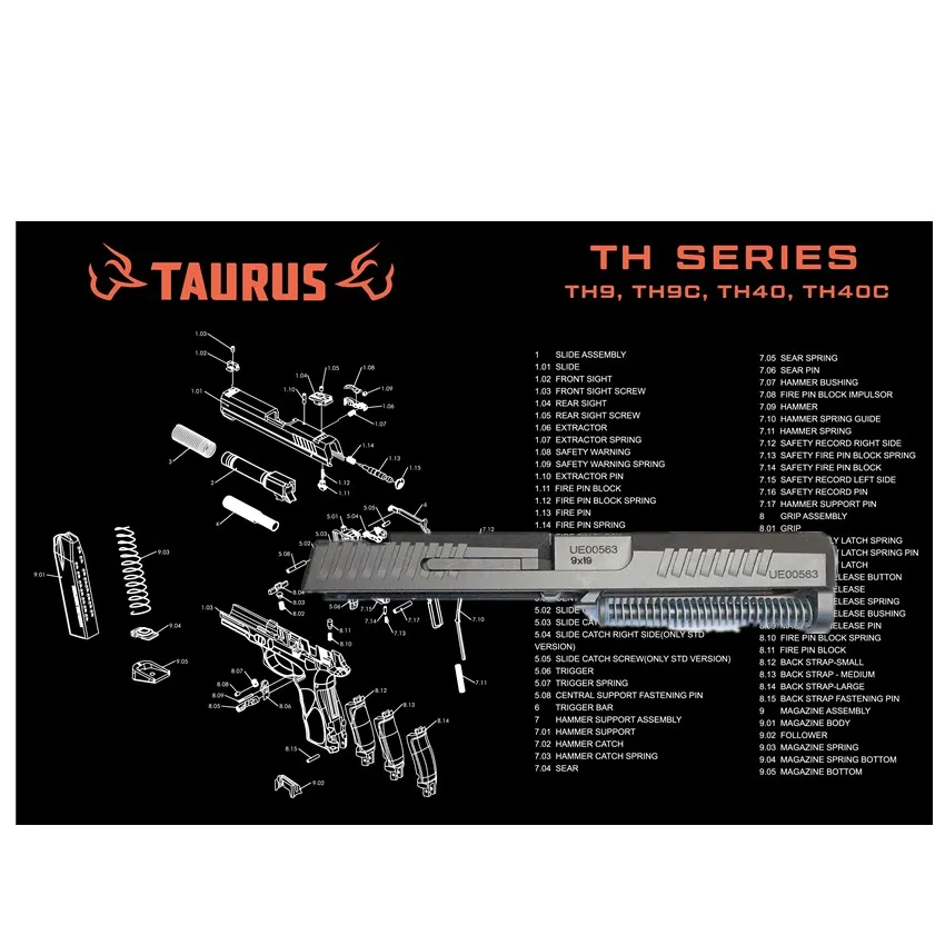 Gun Cleaning Mat Mouse Pad For Taurus G2C G3C TH9 TH40 c CZ P10 C F Sig sauer P226 1911 Glock 17 19 25 30 s Patches Kit tool | Спорт и