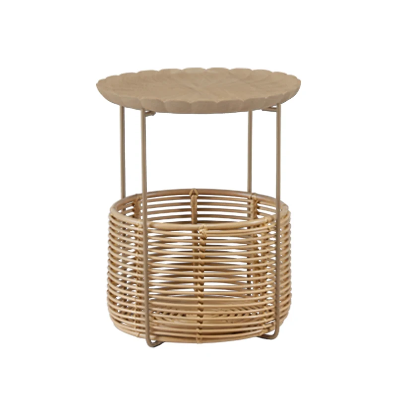 

Rattan Basket Storage Table Sofa Side Table Wicker Woven Storage Organizer Home Decor Multifunctional Basket For Sundries