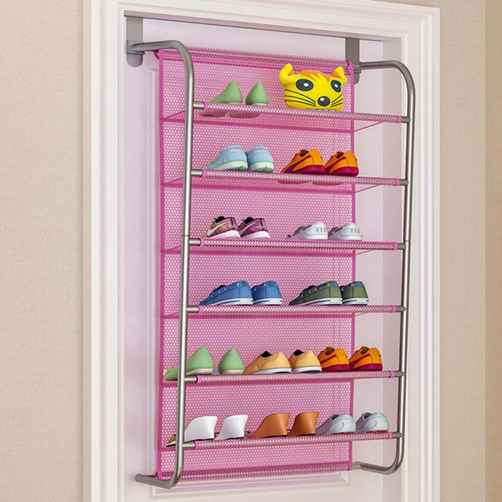 

Over Door Hanging Shoe Rack Shoes Organizer Wall Mounted Shoe Hanging Shelf Multi-layer Household @LS
