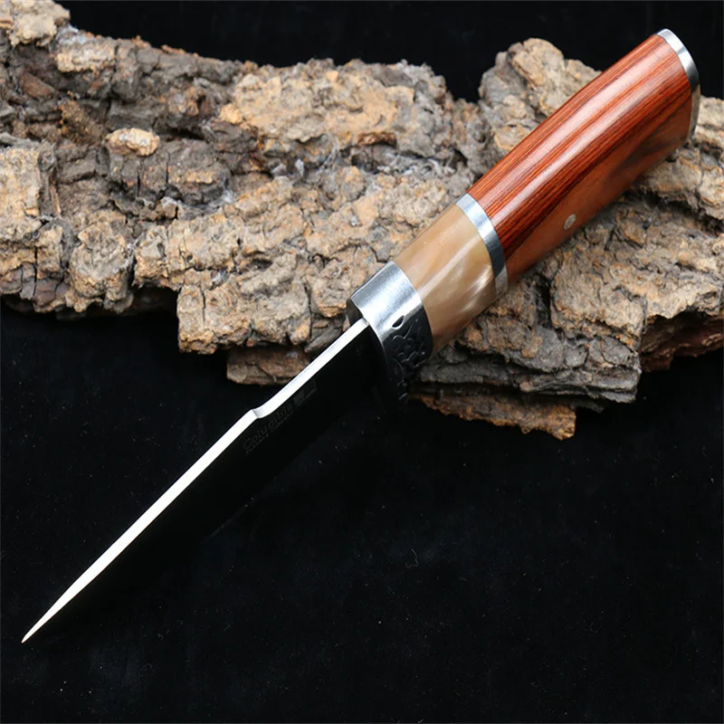 Маленький прямой нож для барбекю на открытом воздухе фруктов портативный