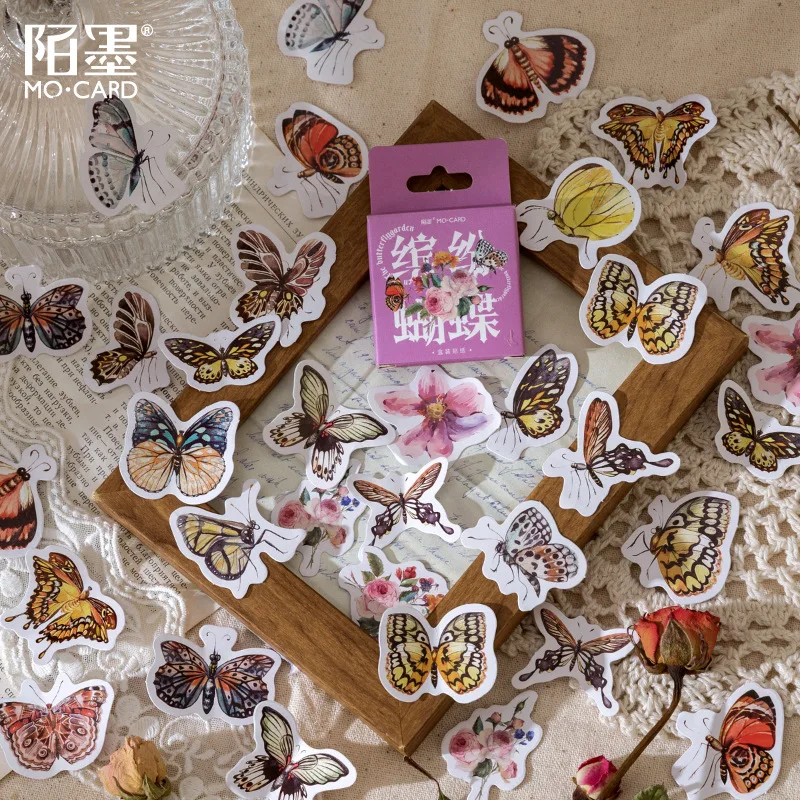 

46PCS/PACK Kawaii Butterfly Stickers Scrapbooking Marker Book Diary School Office Supplies Stationery Bullet Journal sl3001