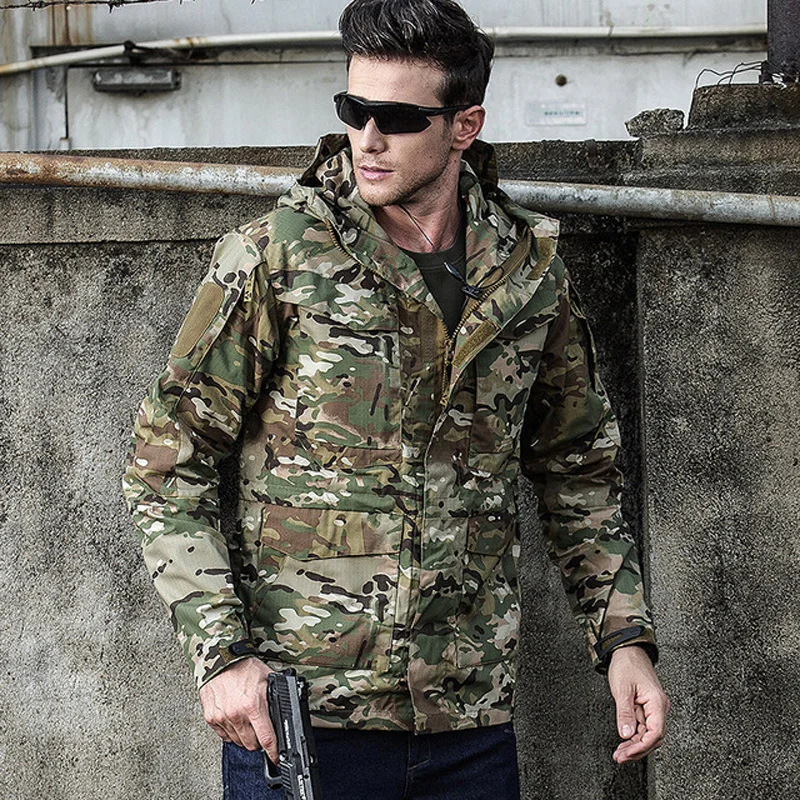 

Jackets Military Tactical Men Waterproof Windbreaker Jacket Male Hooded Coat Outdoor Fishing/Trekking Hiking Jackets