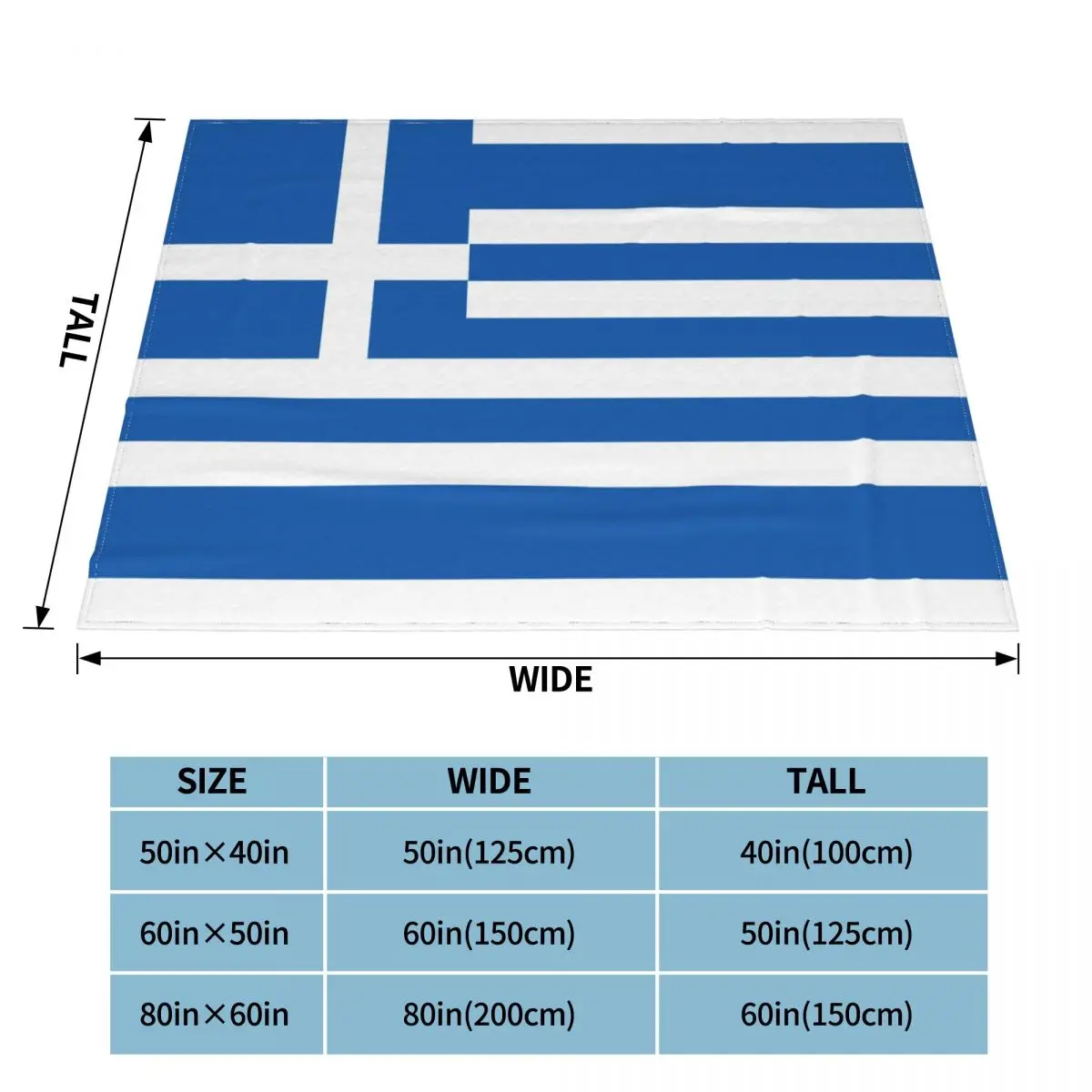 Ультрамягкое Фланелевое покрывало с греческим государственным флагом Греции |