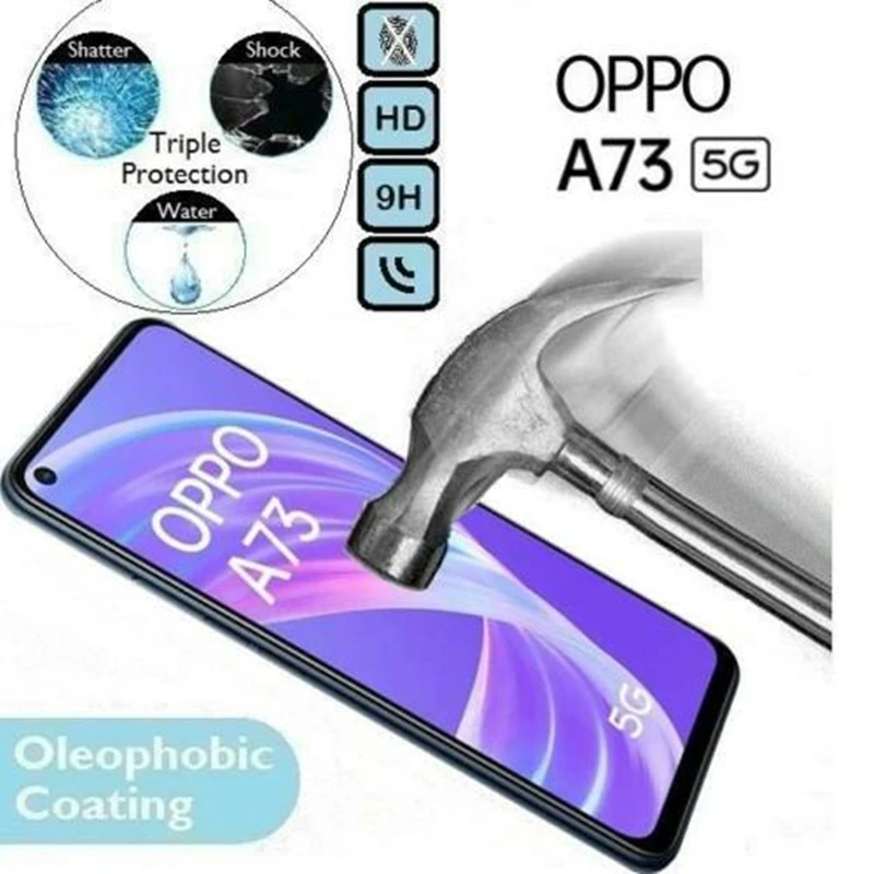 Protector de pantalla de vidrio templado para Oppo A73 5G, pel&iacute;cula protectora para Oppo a73 A 73 73a, 3 uds.-1