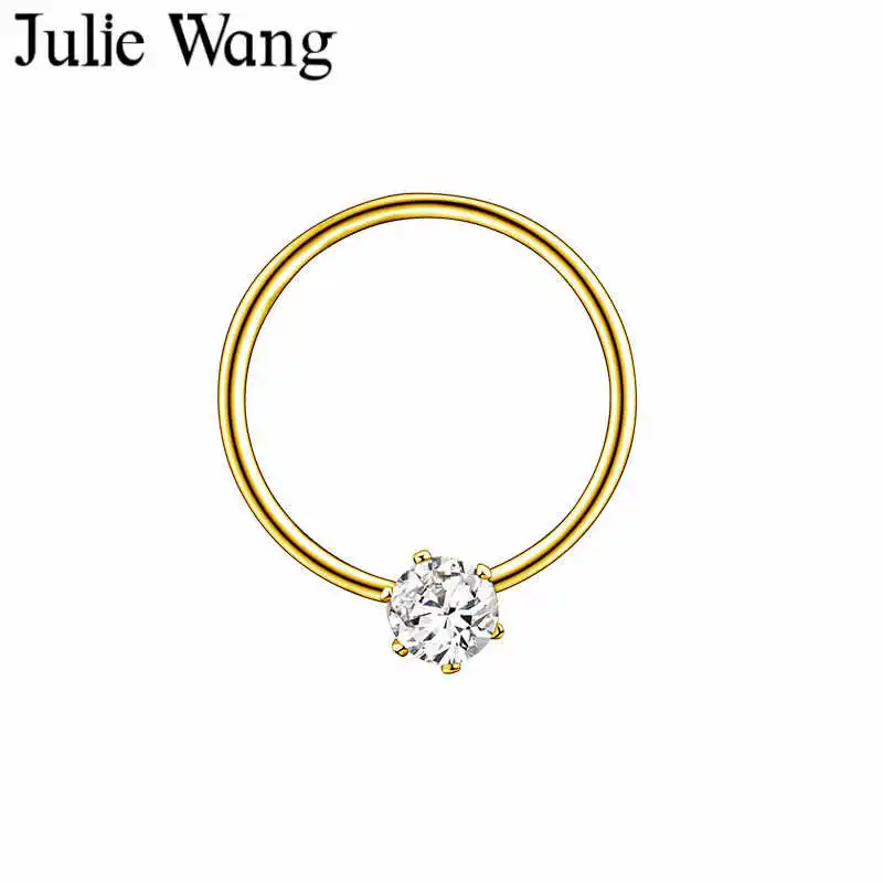 Женские серьги гвоздики с цирконием Julie Wang 4 шт./компл. круглые сережки разных