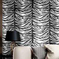 zebra wallpaper living room bedroom bedside sofa modern simple nostalgic tv background wall leopard wallpaper