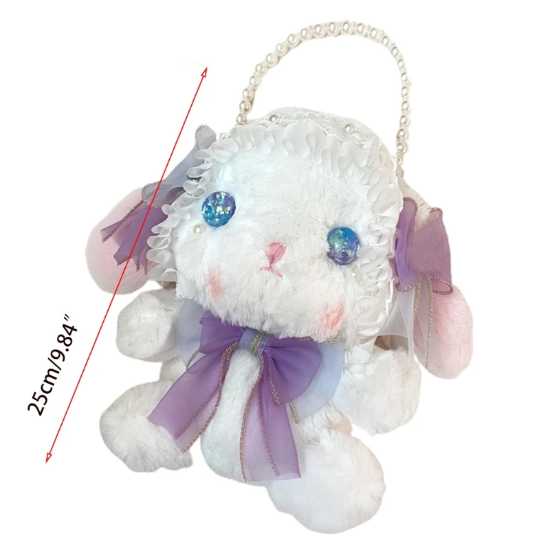 

Fluffy Faux Fur Animal Bags Bunny Bag Original Hand-made Lolita Cute Bunny Jk Shoulder Bag Messenger Bag Lolita