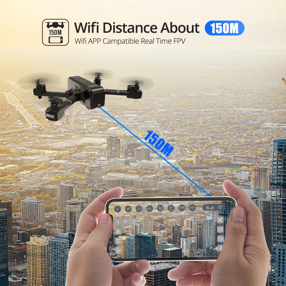 DEERC DE25 gps Дрон FPV с камерой 1080p HD Wifi RC дроны селфи следуем за мной Квадрокоптер gps ГЛОНАСС Квадрокоптер