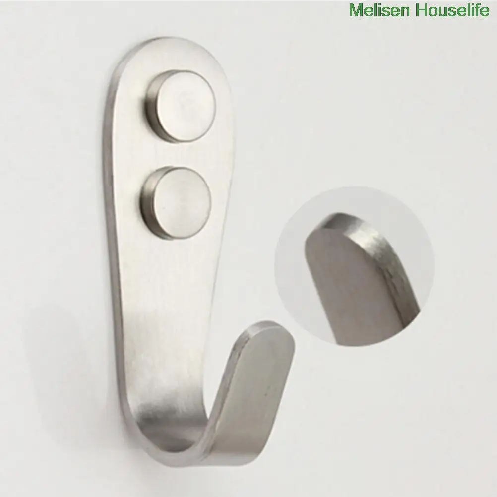 

1Pc Stainless Steel Hooks Durable Practical Brushed Kitchen Hook Clothes Hooks Coat And Hat Hanger Towel Hanger 1.5/2/3mm-Thick