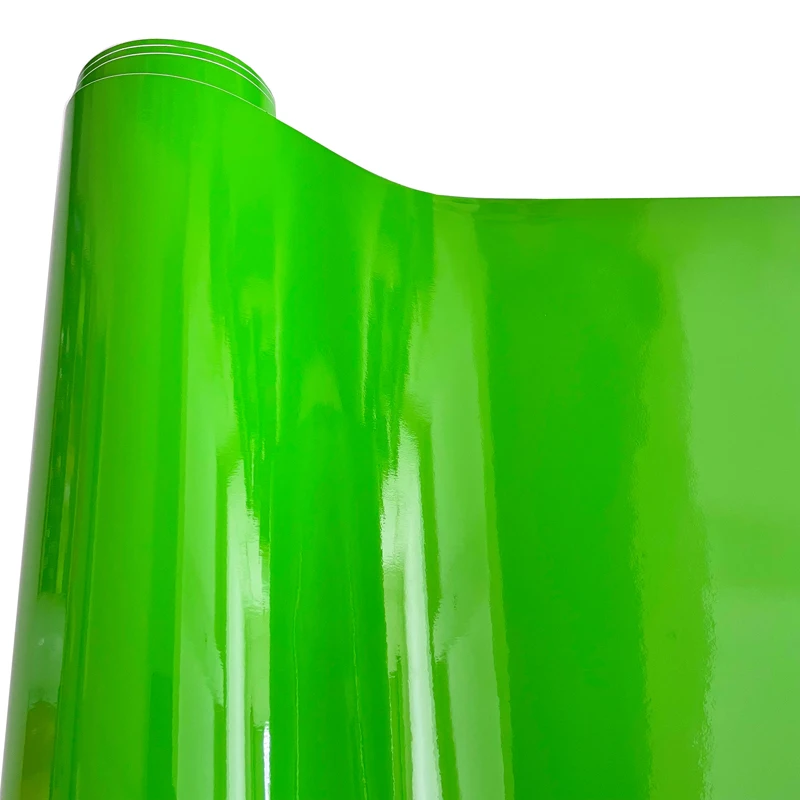

Lime Green Gloss Car Wrap Vinyl Roll with Air Release DIY Adhesive Sticker Decal