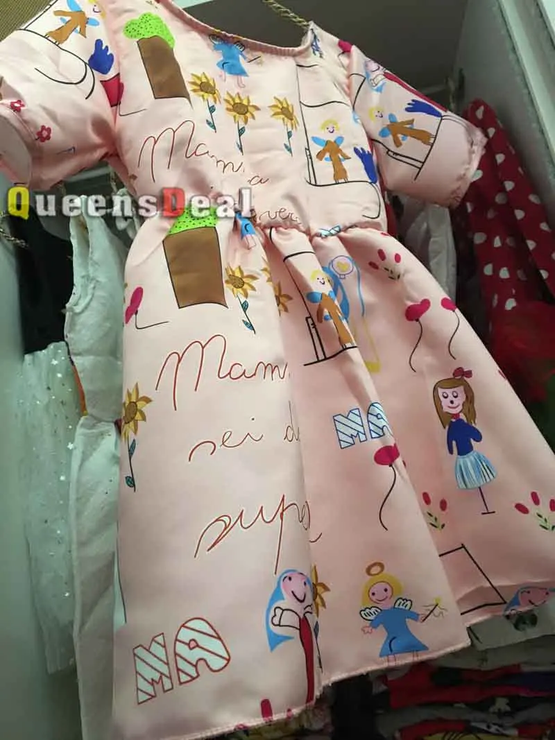 MERI AMMI/Детское платье для девочек, красивое платье трапециевидной формы с цветочным рисунком и поясом для маленьких девочек возрастом от 2 до 9 лет J536 - Цвет: hearts