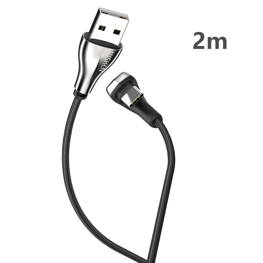 2M Mijia WSKEN кабель для передачи данных 3A usb type-C порт быстрая зарядка Быстрый зарядный передающий данные u-образный мобильный телефон линия для samsung - Цвет: 2M