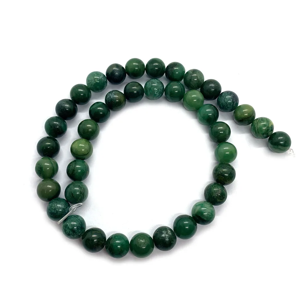 

Natural Stone Round Beads African Jade Loose Beads Ladies Necklace Used for DIY Handmade Necklace Bracelet Jewelry Accessories