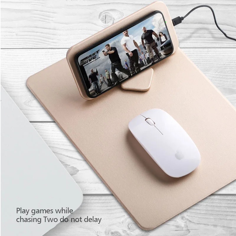 2in1 Qi Wireless Charger Mouse Pad Mat for iPhone X XR XS Max 8 Plus Samsung S10 S9 Note 9 Phone holder Charging stand | Мобильные