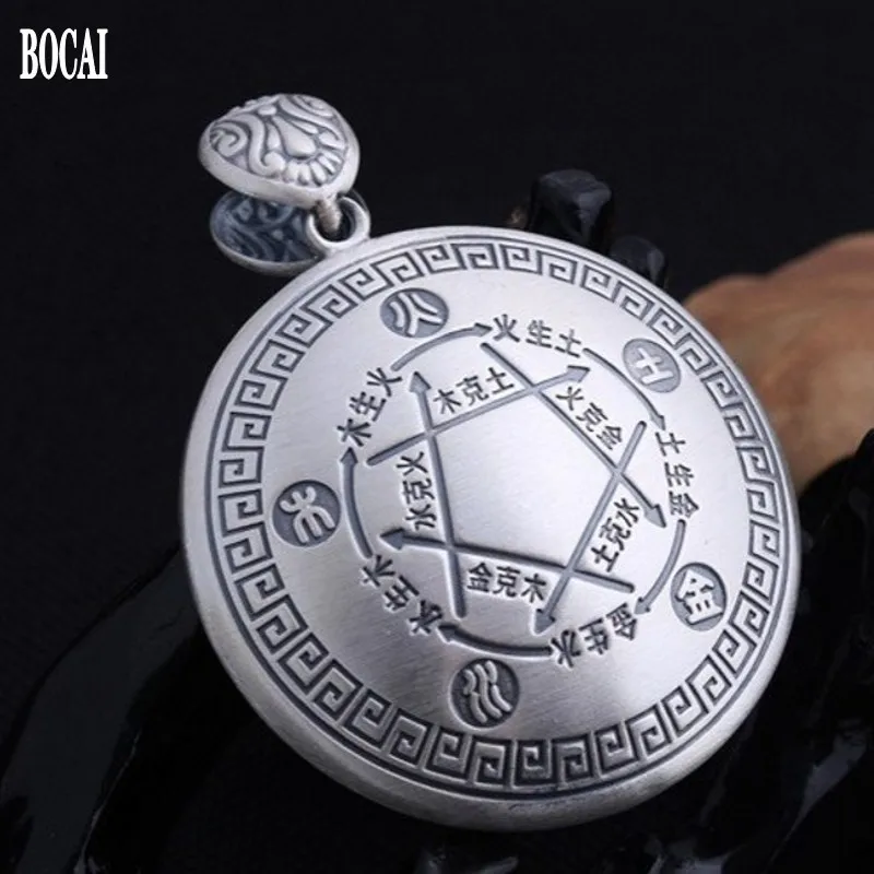 

BOCAI real s999 pure silver pendant for Man 2020 new jewelry five elements gossip good luck man silver pendant