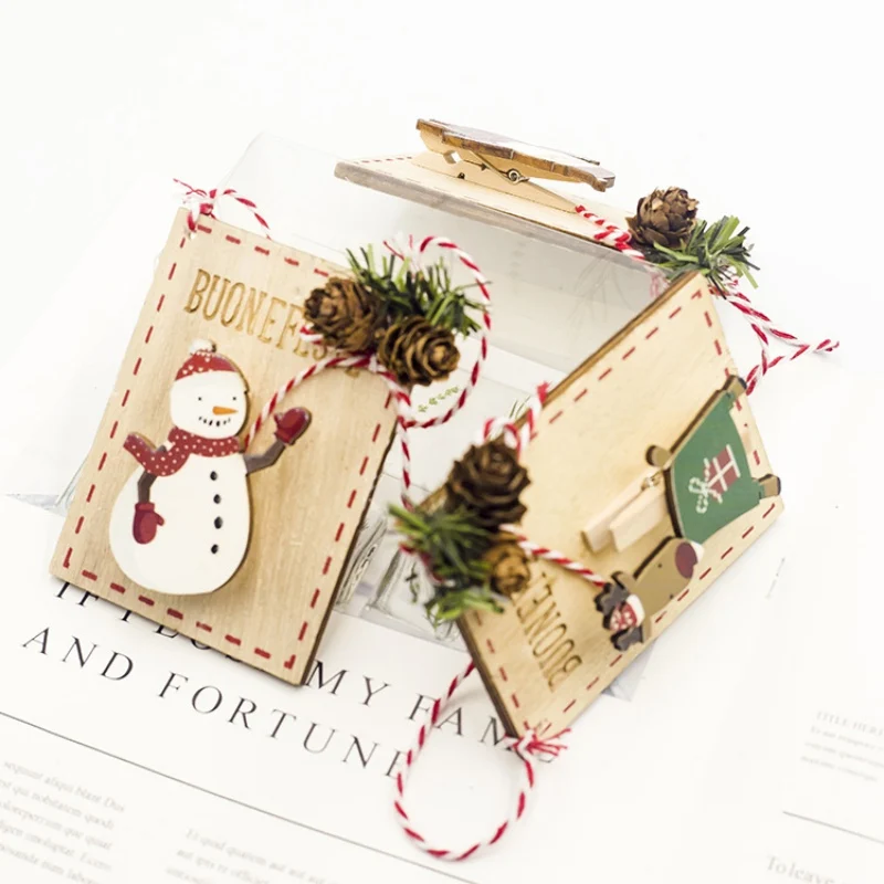 Искусственный деревянный знак украшения для рождественской елки Деревянный