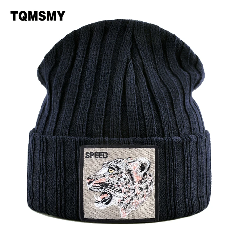 

TQMSMY New Fashion Knitted Hats With Embroidery Patch Men's Hip Hop Skullies Beanies Women Outdoor Casual Black Bonnet TMTB-XB