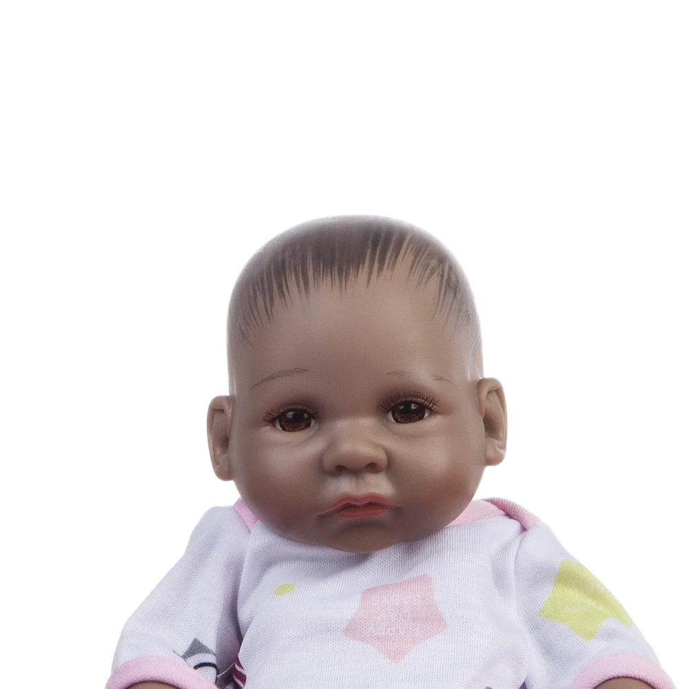 28cm Mini 11 Inch Full Silicone Reborn Baby Dolls Alive Lifelike Real Realistic Cute Black Kids For Gift Bath Toys | Игрушки и хобби