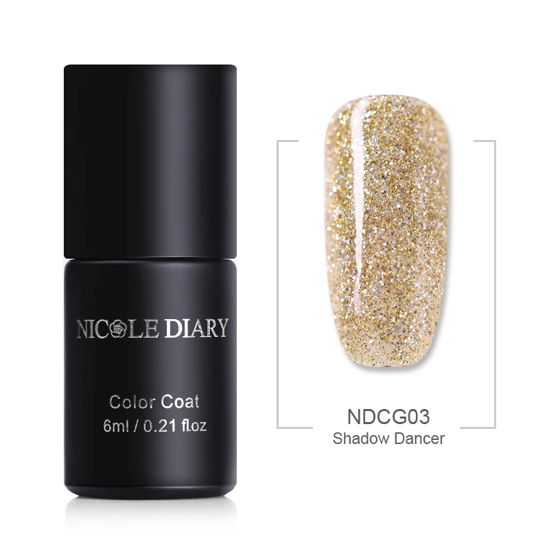 NDCG03 NICOLE DIARY, розовое золото, гель для ногтей, блестящий Светодиодный УФ-гель, для маникюра, блестки, отмачиваемый Гель-лак для ногтей, Полупостоянный Гель-лак - Цвет: NDCG03