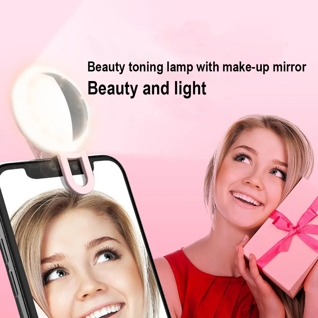 Зеркало для макияжа бриллиантовая Кольцевая вспышка линза лампа красоты