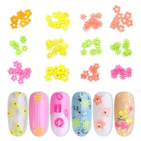 nail artificial flower fluorescent nail sticker 12 grid mixed nail decoration accessories nail supplies