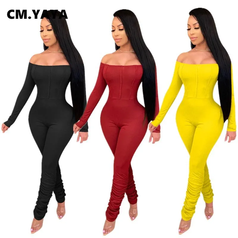 

Осенний комбинезон CM.YAYA в стиле пэчворк с открытыми плечами и длинным рукавом, многослойный комбинезон, женская одежда для активного отдыха...