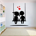 Наклейка на стену для девочек и мальчиков, Виниловая наклейка для окон в детских комнатах, романтическая сладость, домашний декор HY580