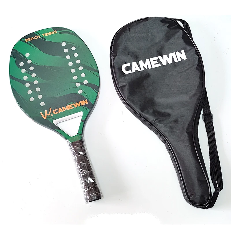 

Professional Full Carbon Beach Tennis Paddle Racket Soft EVA Face Tennis Raqueta With Bag For Adult