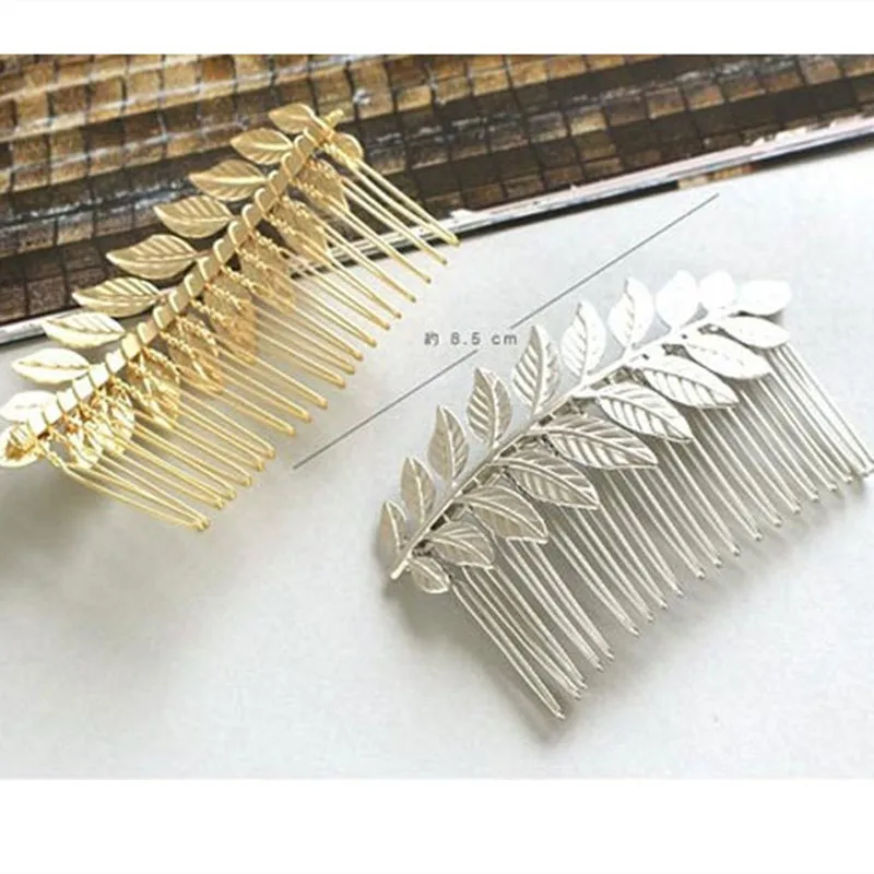 

1 Piece Vintage Alloy Leaf Shaped Hairbands Women Gold Hair Combs Clips Hairpins Simple Headdress Hair Ornaments