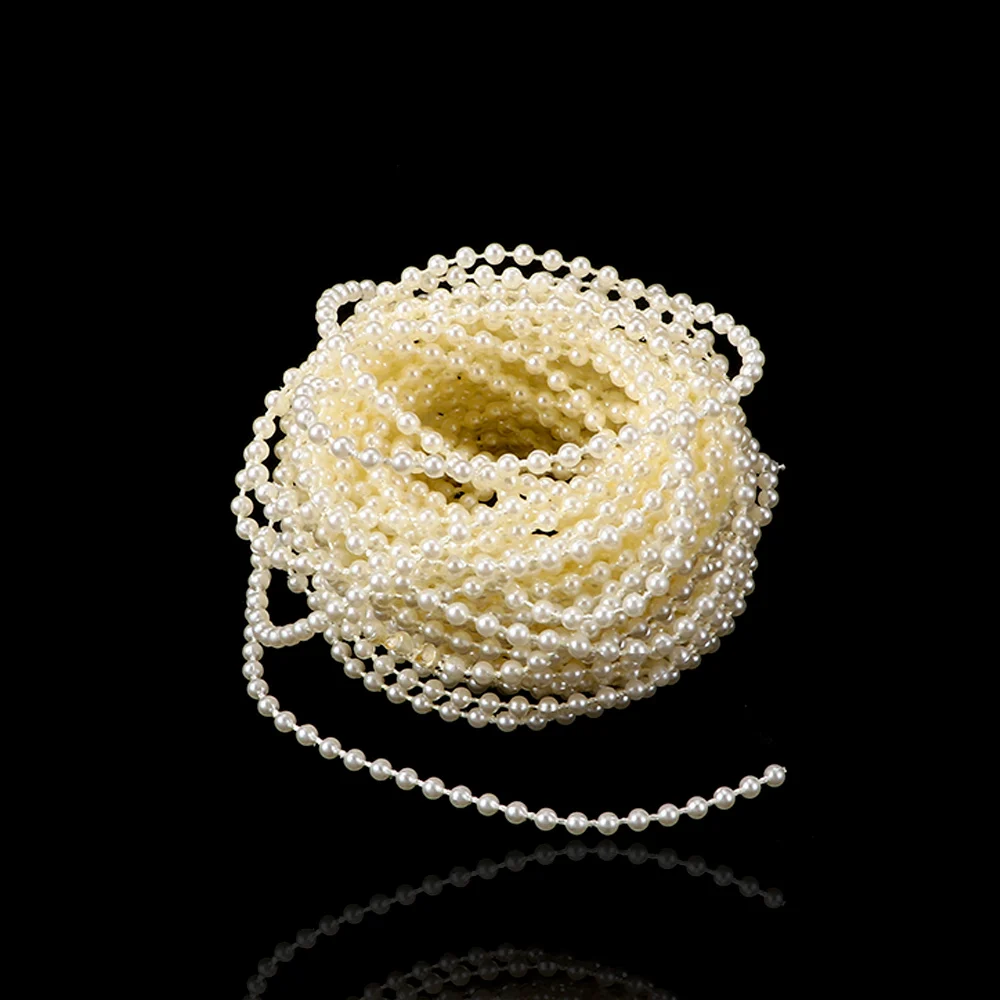 Цепочка с бусинами из искусственного жемчуга 10 метров 3 мм|Украшения для тела| |