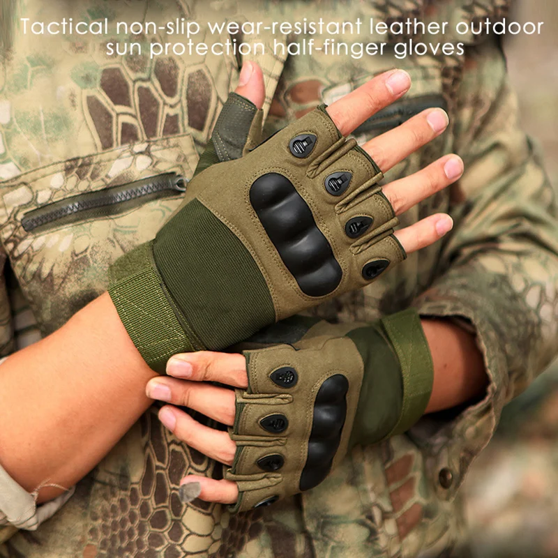 Fingerless Men's Gloves Military Tactical Outdoor Sports Shooting Hunting Airsoft Motorcycle Cycling Half Finger | Спорт и