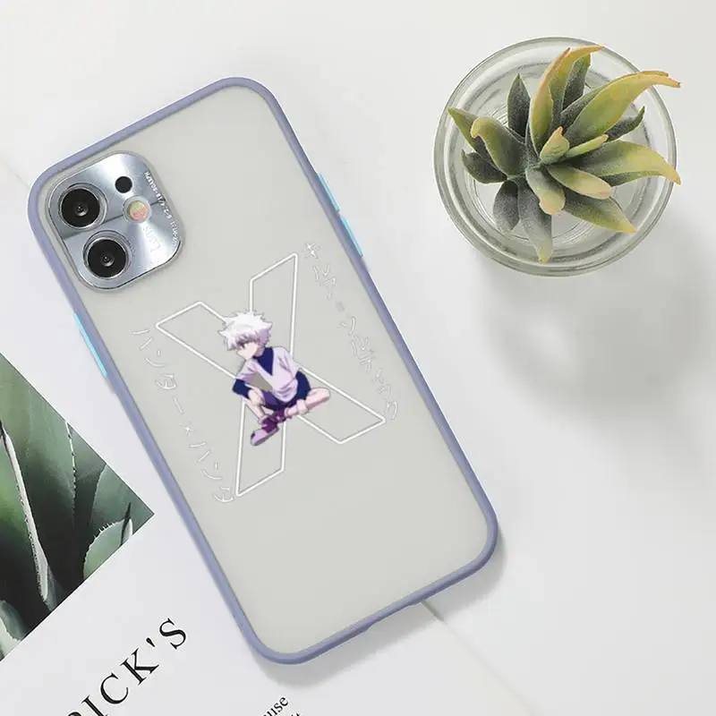 

hunter x hunter Phone Case For iPhone 12 11 Mini Pro XR XS Max 7 8 Plus X Matte transparent Gray Back Cover
