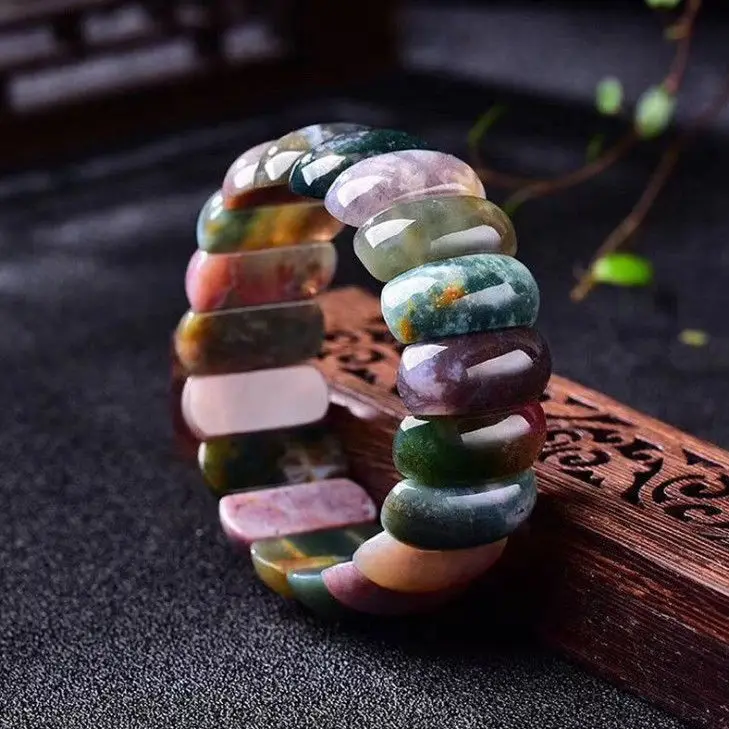 

Агатовые цветы, зеленые ряды рук, красивые цвета, прозрачные линии, ювелирные браслеты для женщин